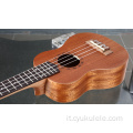 Ukulele con motivo circolare in palissandro sapele